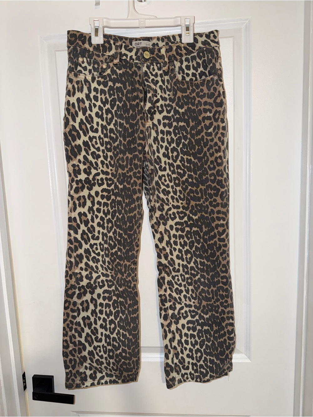 Oat New York Leopard Print Ankle Jeans - Beige and Brown